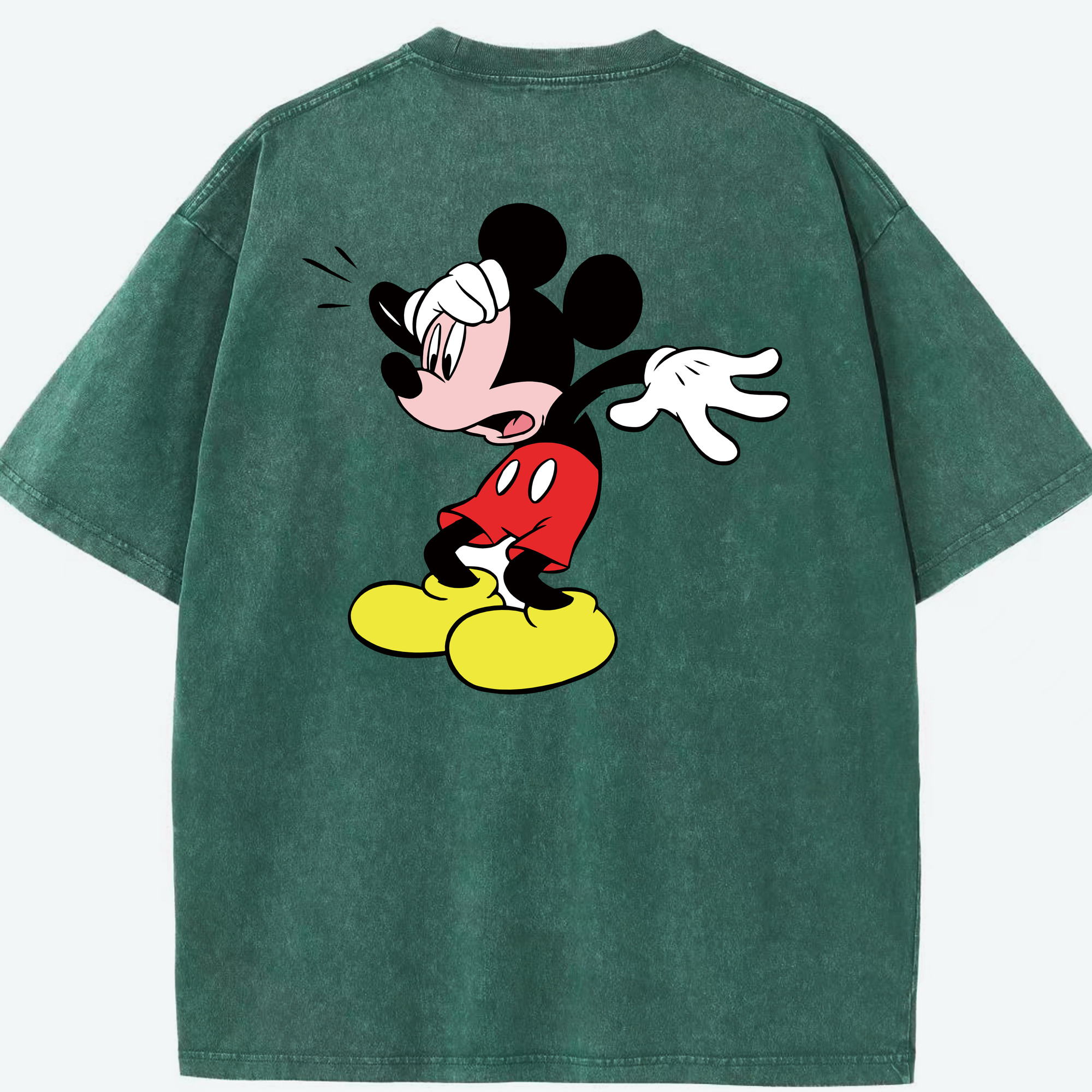 （画像用） ミッキーマウス Mickey Mouse 綿100% ヴィンテージ風 半袖Tシャツ（背面プリント）